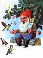 Karácsony, madarakat etető törpe 1985